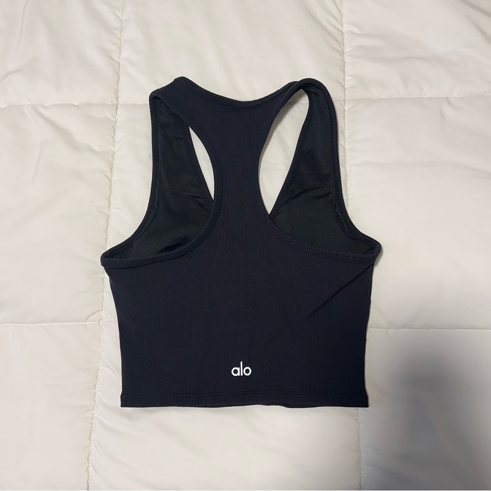 ALO Goddess Ribbed Cropped Racerback Tank - Picture 5 of 6